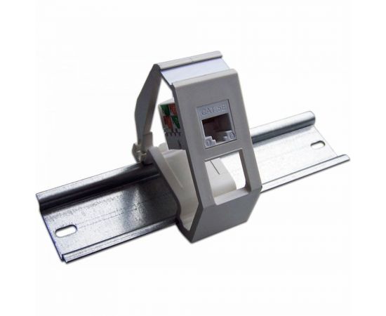 Рамка на DIN-рейку LANMASTER для установки модуля типа Keystone, белая LAN-DRF-1OK-WH – изображение 2