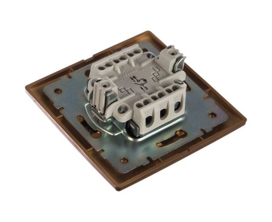 Выключатель с подсветкой Lezard, MIRA, золотой металлик, со вставкой, 701-1313-111 – изображение 2