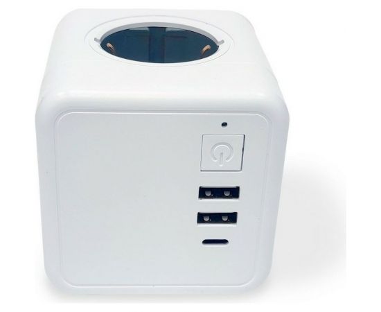 Разветвитель ROCKETSOCKET Cube Original 4 Euro 16A, 3 USB 2A+C с блоком 5В/3.0А цвет серый GN1205 – изображение 3