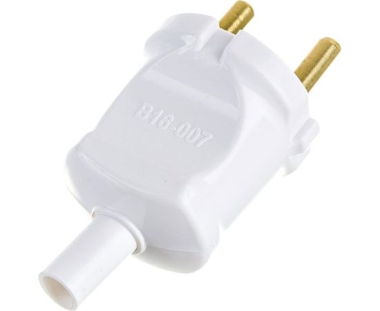 Прямая разборная белая вилка Volsten Sb2-P 16А модель В 16-007 14443 – изображение 3