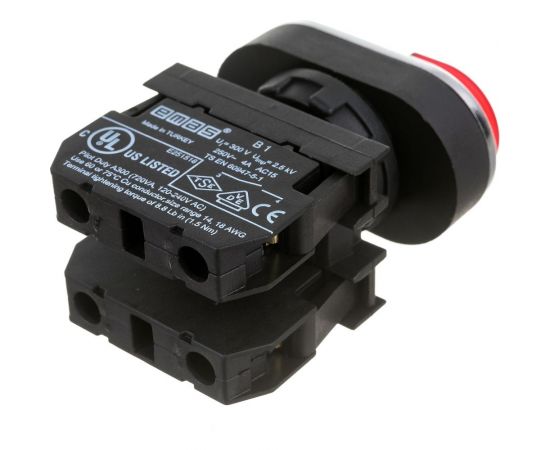 Нажимная сдвоенная кнопка Emas красно-зелёная, выступающая, 250 В AC, 4А B102K21KY – изображение 3