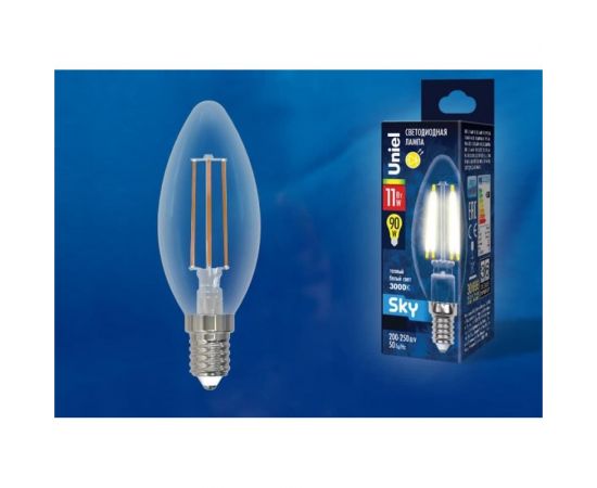 Светодиодная лампа Uniel Форма свеча Серия Sky LED-C35-11W/4000K/E27/CL PLS02WH UL-00005167 – изображение 3