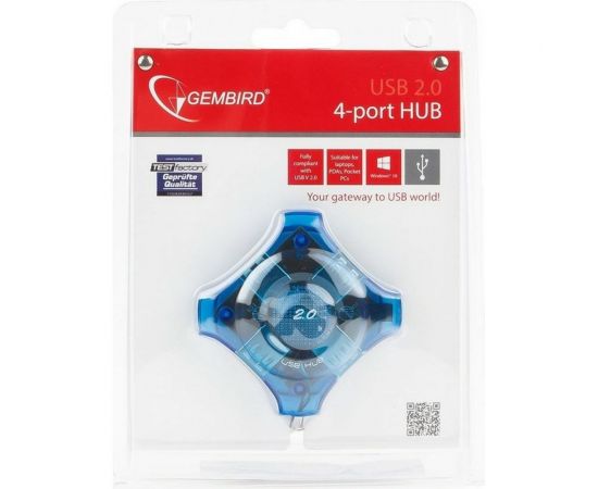 Концентратор Gembird USB 2.0, 4 порта, прозрачный корпус, блистер UHB-C224 – изображение 3