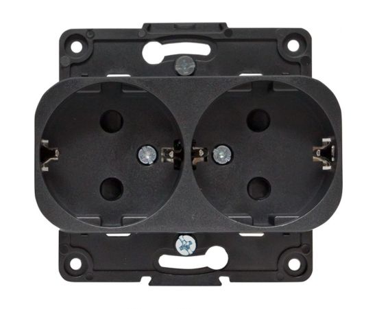Механизм 2-местной розетки EKF Стокгольм с/з 16А черный с защитными шторками EYR16-128-20 – изображение 4