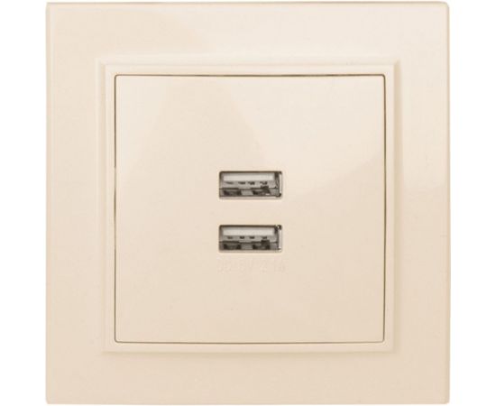 2-местная розетка USB EKF Минск СП 2,1А бежевая SQERR-2USB-200 ERR-2USB-200 – изображение 4