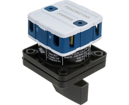 Однофазный переключатель управления двигателем Emas 1-0-2 25А, 400В. PSA025KD134S – изображение 4