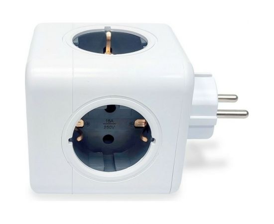 Разветвитель ROCKETSOCKET Cube Original 4 Euro 16A, 3 USB 2A+C с блоком 5В/3.0А цвет серый GN1205 – изображение 4