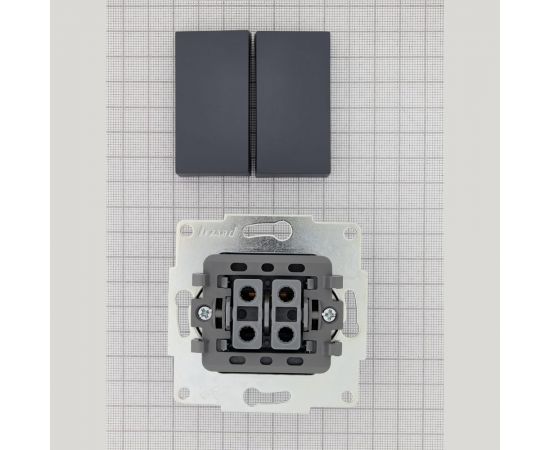 Двойной выключатель Lezard VESNA графит 742-3488-101 – изображение 5