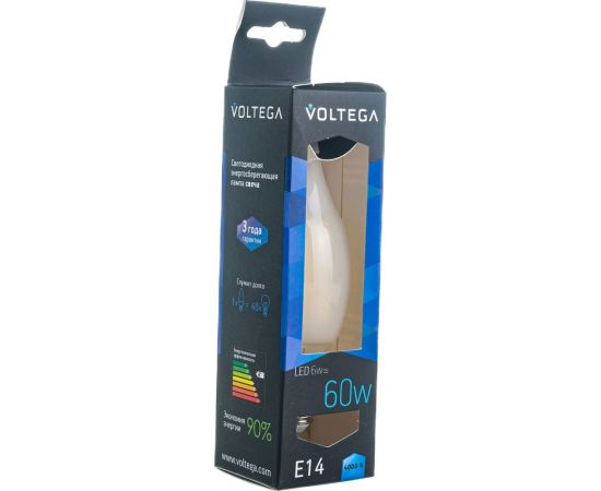 Светодиодная лампа VOLTEGA Свеча на ветру матовая Е14 4000К 6W 7026 – изображение 5