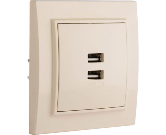 2-местная розетка USB EKF Минск СП 2,1А бежевая SQERR-2USB-200 ERR-2USB-200 – изображение 5