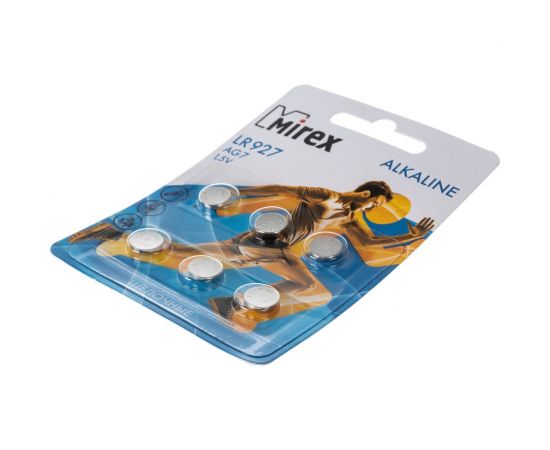 Батарея Mirex, щелочная AG7 / LR927 1,5V 6 шт ecopack 23702-LR927-E6 – изображение 5