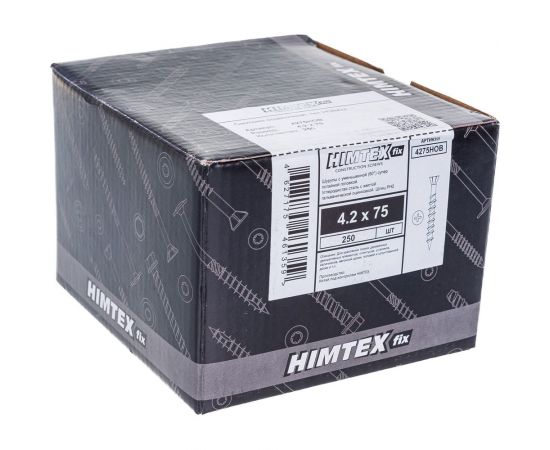 Отделочный саморез HIMTEX HOBAU суперпотайная головка 4,2x75 250 шт. 4275HOB – изображение 6