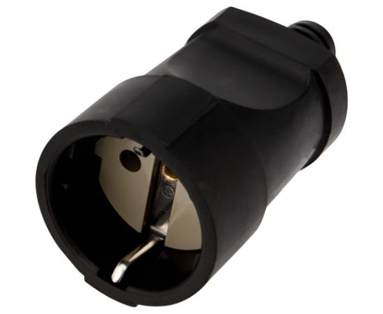 Разборная розетка Евро REXANT с заземлением 16А черная 11-8529 