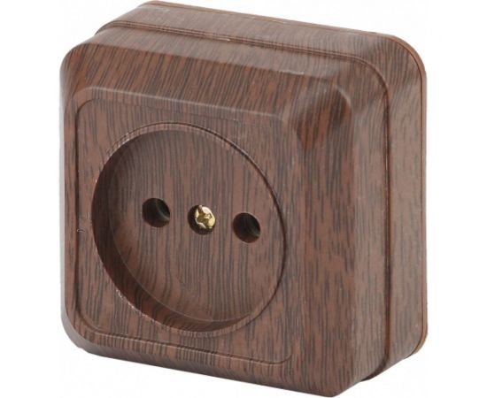 Розетка Intro Quadro 2-201-10 без заземления 2P, 16А-250В, IP20, открытая установка, венге, Б0053779 