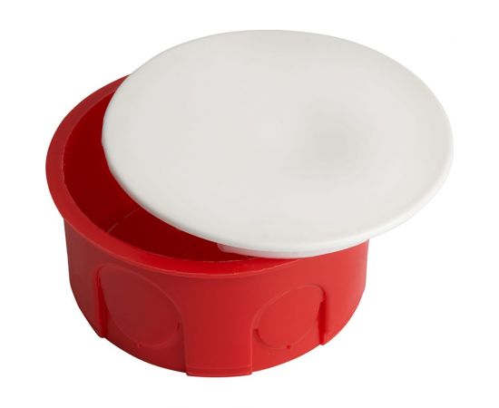 Монтажная коробка STEKKER EBX30-01-1-20-80 для сплошных стен, с крышкой, D80*40мм, IP20, красный (GE41007) 49003 