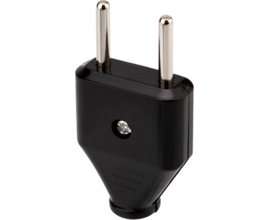 Плоская прямая вилка REXANT 6А черная 11-8947 