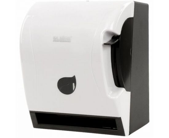 Диспенсер для полотенец в рулонах ЛАЙМА PROFESSIONAL ECO Н1 механический, с рычагом, белый 606549 