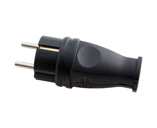 Прямая вилка АБК-СИЛА каучук 16А 220В с заземляющим контактом IP- 44 2903001 