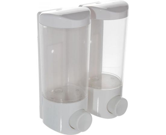 Настенный двойной дозатор для жидкого мыла, шампуня Аквалиния 2х350 мл B2531 