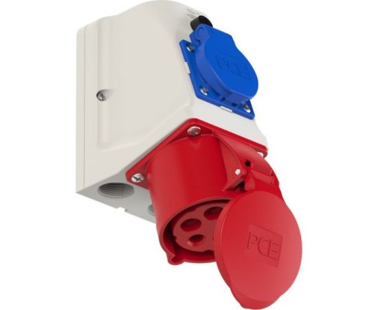 Настенная комбинированная розетка PCE 16А 400V 3P+N+E IP44 9215-6 