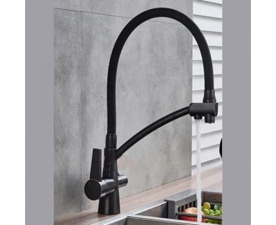 Смеситель для кухни MATRIX Filter SMF-323357/BZ 40 мм, 2 в 1, черный, с дополнительным краном для питьевой воды 0369 