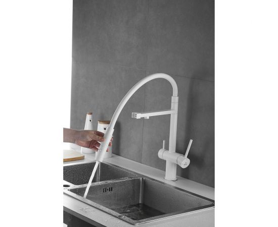 Смеситель для кухни ROSE с подключением к фильтру питьевой воды, белый R958C – изображение 11