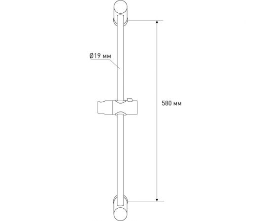Стойка для душа MELODIA d19 мм, L580 мм, нерж., ABS, хром MKP25004P 21326 – изображение 2