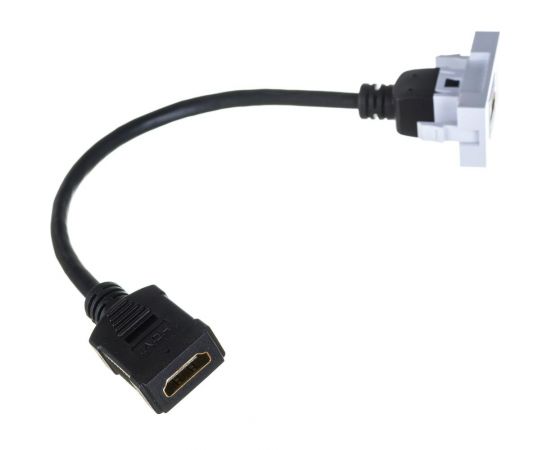 Вставка LANMASTER Mosaic 22.5x45 с адаптером HDMI, мама-мама, белая LAN-SIP-22HDMI-WH – изображение 2