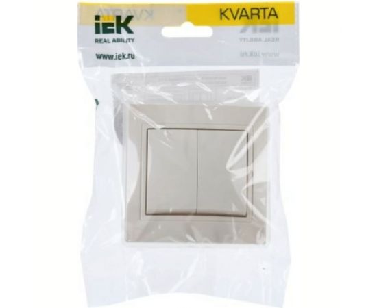 Выключатель IEK KVARTA 2кл ВС10-2-0-ККм-44 10А крем. KV-V20-10-44-K33 – изображение 2