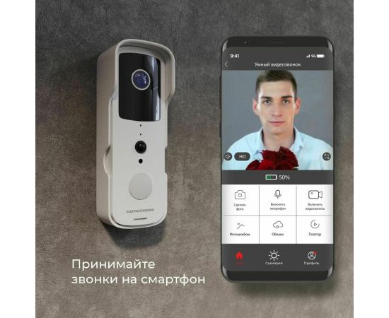 Видеозвонок Elektrostandard - 76105/00 Умный дом черный a059338 – изображение 2