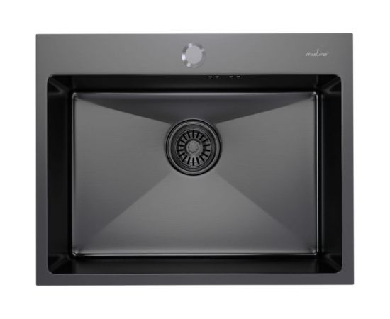 Настольная мойка MIXLINE PRO 60x45, 3 мм, выпуск 3 1/2, 22 см, с сифоном, черный графит 547236 – изображение 2