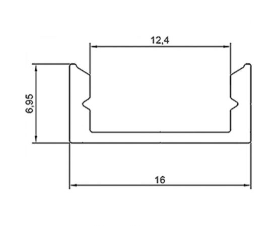Профиль для светодиодных лент REXANT алюминиевый накладной 16x7 мм 2 м 146-200 – изображение 2