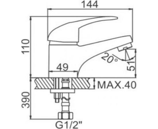 Смеситель для умывальника LEDEME L1002-B силумин 89257 – изображение 2