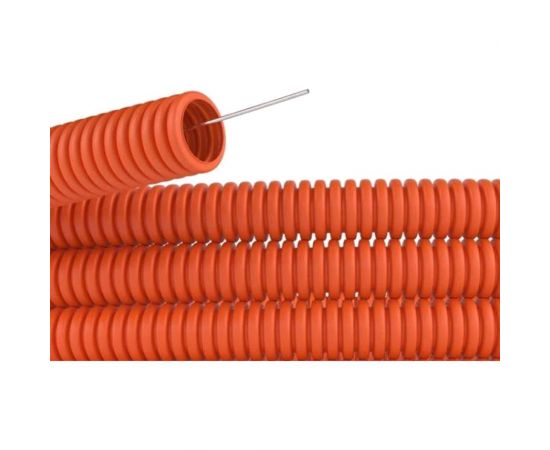 Гофрированная труба из ПНД REXANT с зондом d 16 мм оранжевая 100 м 28-0016-5 – изображение 2