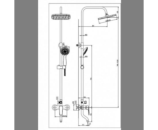 Душевая стойка с тропическим душем и смесителем TOKITO TOK-RAI-1013 – изображение 2