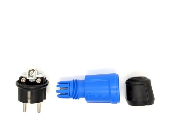 Вилка Bals Schuko 16A 3p 250V IP44 синий MULTI-GRIP 1 шт. 7370-b – изображение 2