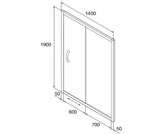 Душевое ограждение с раздвижной дверкой Orange E02-140tcr хром – изображение 2
