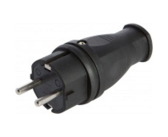 Прямая вилка АБК-СИЛА каучук 16А 220В с заземляющим контактом IP- 44 2903001 – изображение 2