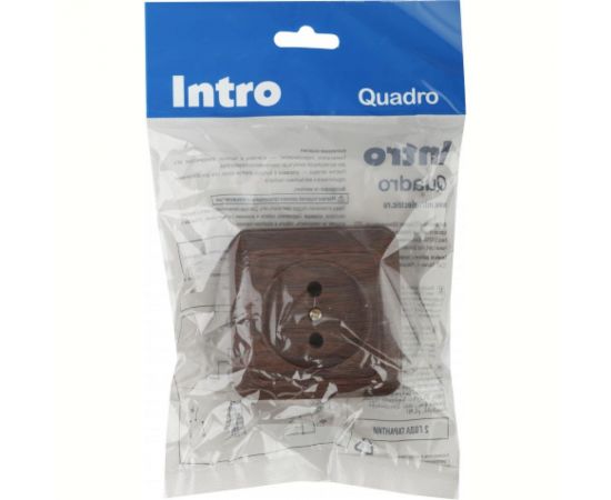 Розетка Intro Quadro 2-201-10 без заземления 2P, 16А-250В, IP20, открытая установка, венге, Б0053779 – изображение 2
