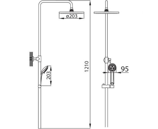 Душевой гарнитур с верхней лейкой Milardo 2403F21M76 – изображение 2