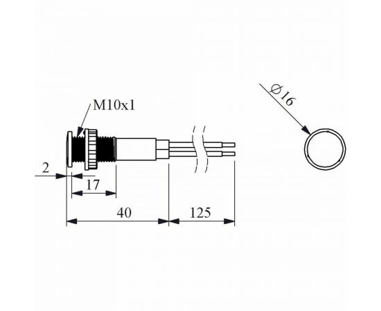 Сигнальная арматура Emas 10мм синяя с неон. лампой S100NM – изображение 2