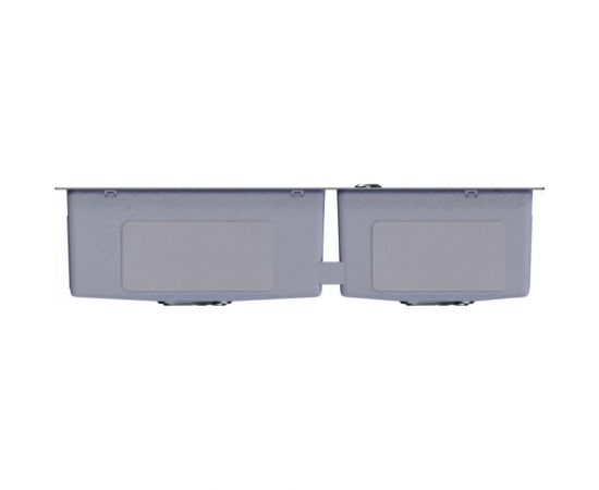 Настольная мойка MIXLINE PRO 72x40, 3 мм, 2-х чашевая, выпуск 3 1/2, 22 см, с сифоном, черный графит 547241 – изображение 3