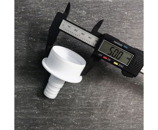 Переходник для подключения сливного шланга Профитт 20x23x50, белый, с хомутом 2226933 – изображение 3