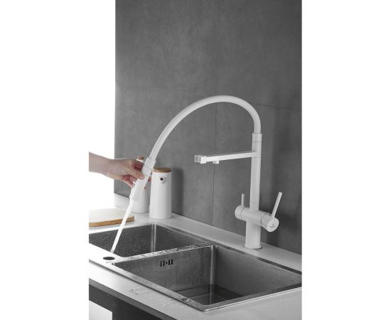 Смеситель для кухни ROSE с подключением к фильтру питьевой воды, белый R958C – изображение 36