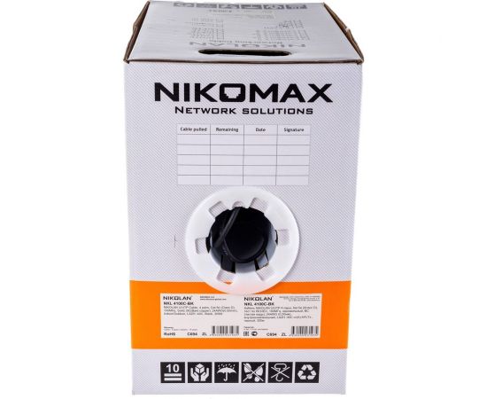 Кабель NIKOMAX, U/UTP 4 пары, категория 5e, одножильный, медный, 0,50 мм, внутренний/внешний, LSZH, -40C, черный, 305м NKL 4100C-BK – изображение 4
