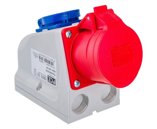 Настенная комбинированная розетка PCE 16А 400V 3P+N+E IP44 9215-6 – изображение 4