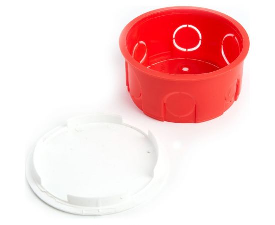 Монтажная коробка STEKKER EBX30-01-1-20-80 для сплошных стен, с крышкой, D80*40мм, IP20, красный (GE41007) 49003 – изображение 4