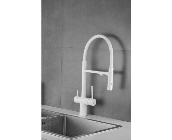 Смеситель для кухни ROSE с подключением к фильтру питьевой воды, белый R958C – изображение 5