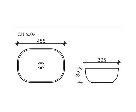 Умывальник чаша Ceramica Nova Element накладная, прямоугольная 455х325х135 мм CN6009 – изображение 6