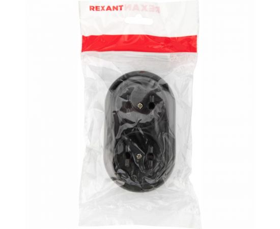 Карболитовая колодка REXANT на 2 гнезда без заземления 16 А черная 11-8981 – изображение 7